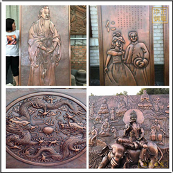 山水人物浮雕裝飾壁畫(huà)