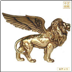 貼金室外大型飛獅雕塑 貼金室外大型飛獅雕塑