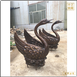 廣場擺放銅天鵝雕塑 廣場擺放銅天鵝雕塑