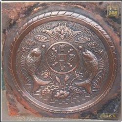 圓形鯉魚(yú)銅浮雕