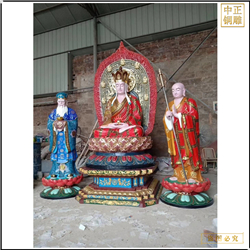 彩繪寺廟仿古地藏王銅像 彩繪寺廟仿古地藏王銅像