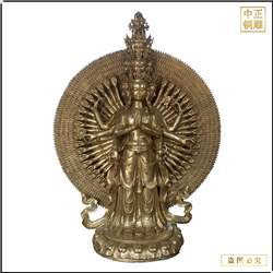 小型站像千手觀音銅佛像