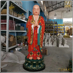 鑄銅彩繪地藏王佛像 鑄銅彩繪地藏王佛像