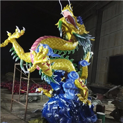玻璃鋼仿銅龍雕塑 玻璃鋼仿銅龍雕塑